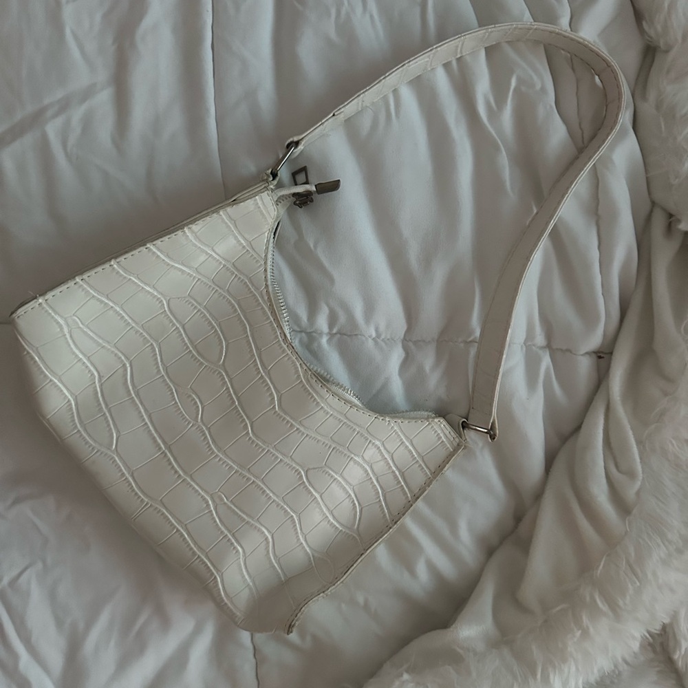 White Croc Trendy Purse